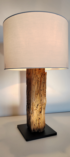 Lampe bois métal