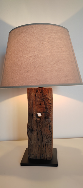 Lampe bois métal