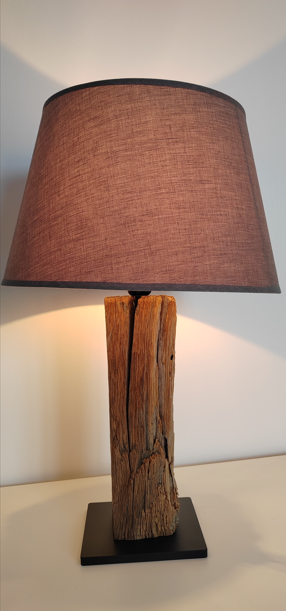 Lampe bois métal
