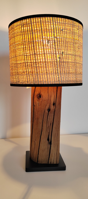 Lampe bois métal