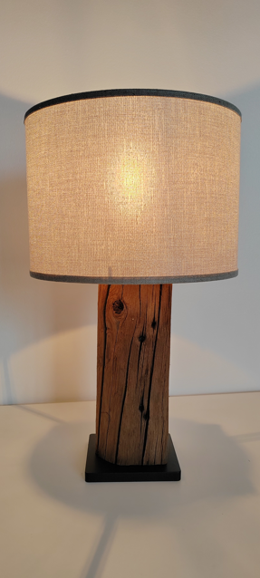 Lampe bois métal