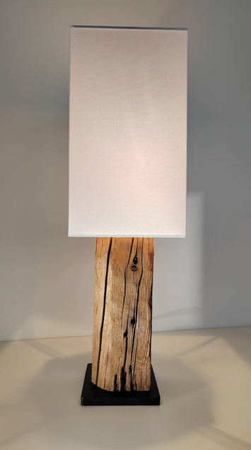 Lampe bois métal