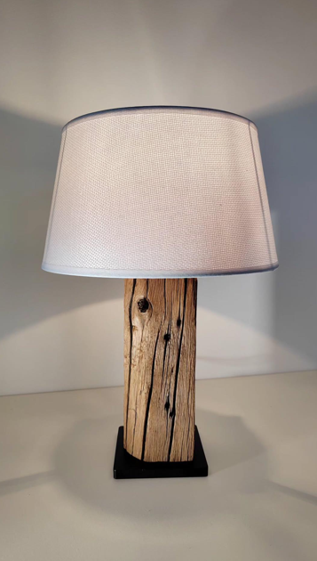 Lampe bois métal