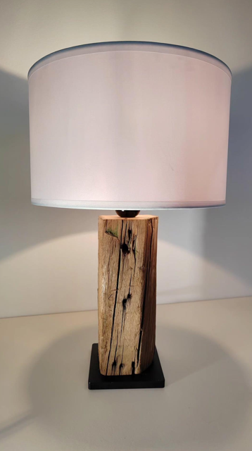 Lampe bois métal