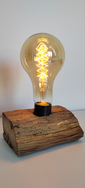 Lampe bois métal