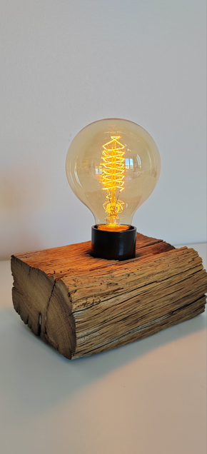Lampe bois métal